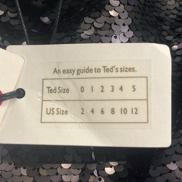 NWT Ted Baker Milleit matte sequin high rise wide leg trouser evening pants 8 - Picture 8 of 14